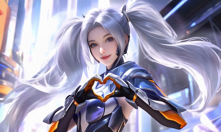 Hunyuan-Game character animation: silver-haired character close-ups and flowing illustrated combat artwork.