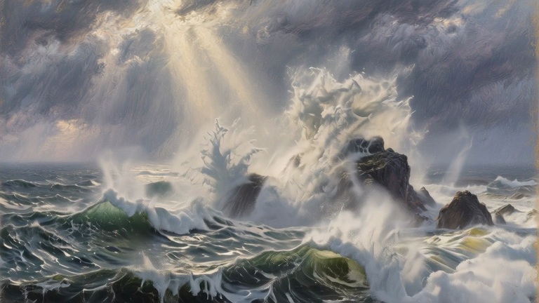 Reward Lightning: a moving reveal compares the official Wan 2.2 and Reward Lightning storm-sea videos at 4 NFE.
